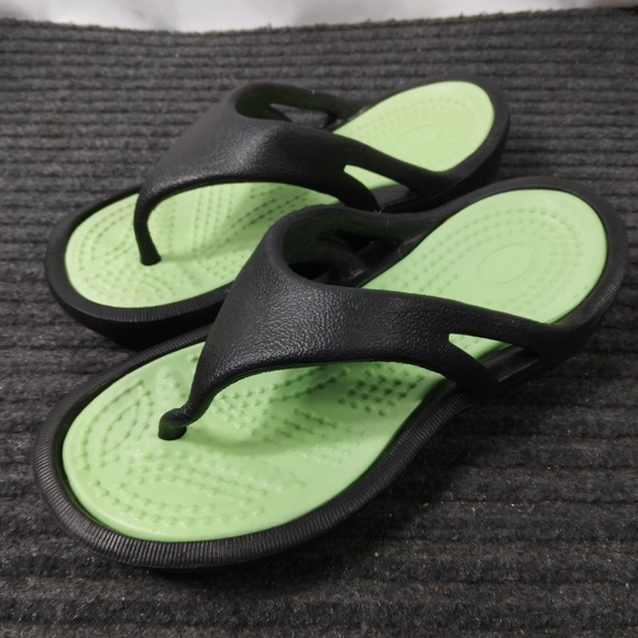 Women Slip On Thong Rubber Flip Flops Black - Picture 1 of 7